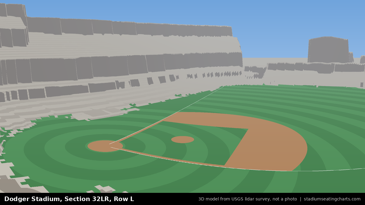 View from Dodger Stadium Section 32LR, Row L, looking toward the pitcher's mound