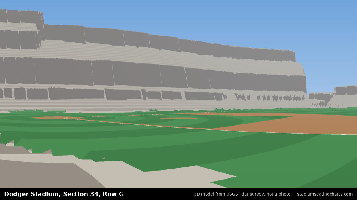 View from Dodger Stadium Section 34, Row G, looking toward the pitcher's mound