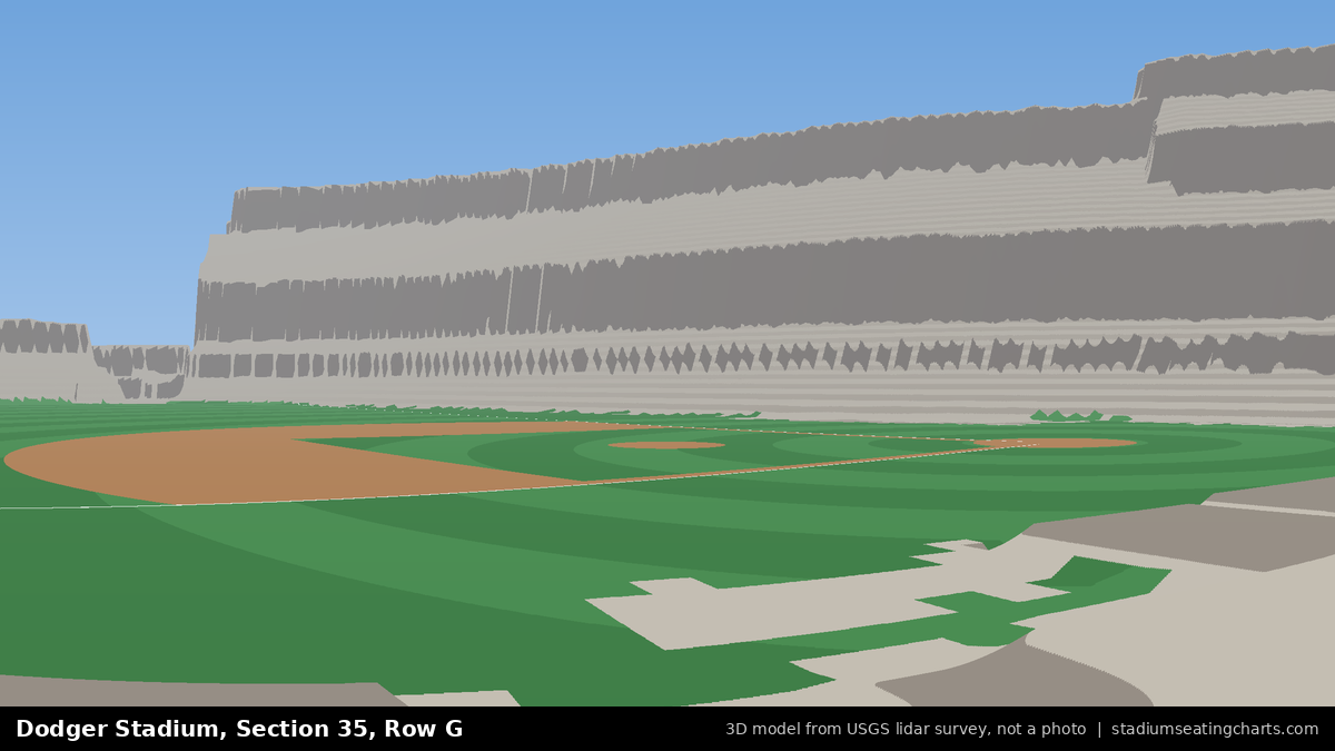 View from Dodger Stadium Section 35, Row G, looking toward the pitcher's mound
