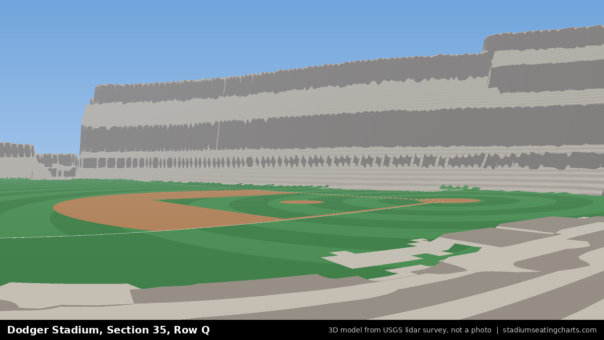 View from Dodger Stadium Section 35, Row Q, looking toward the pitcher's mound