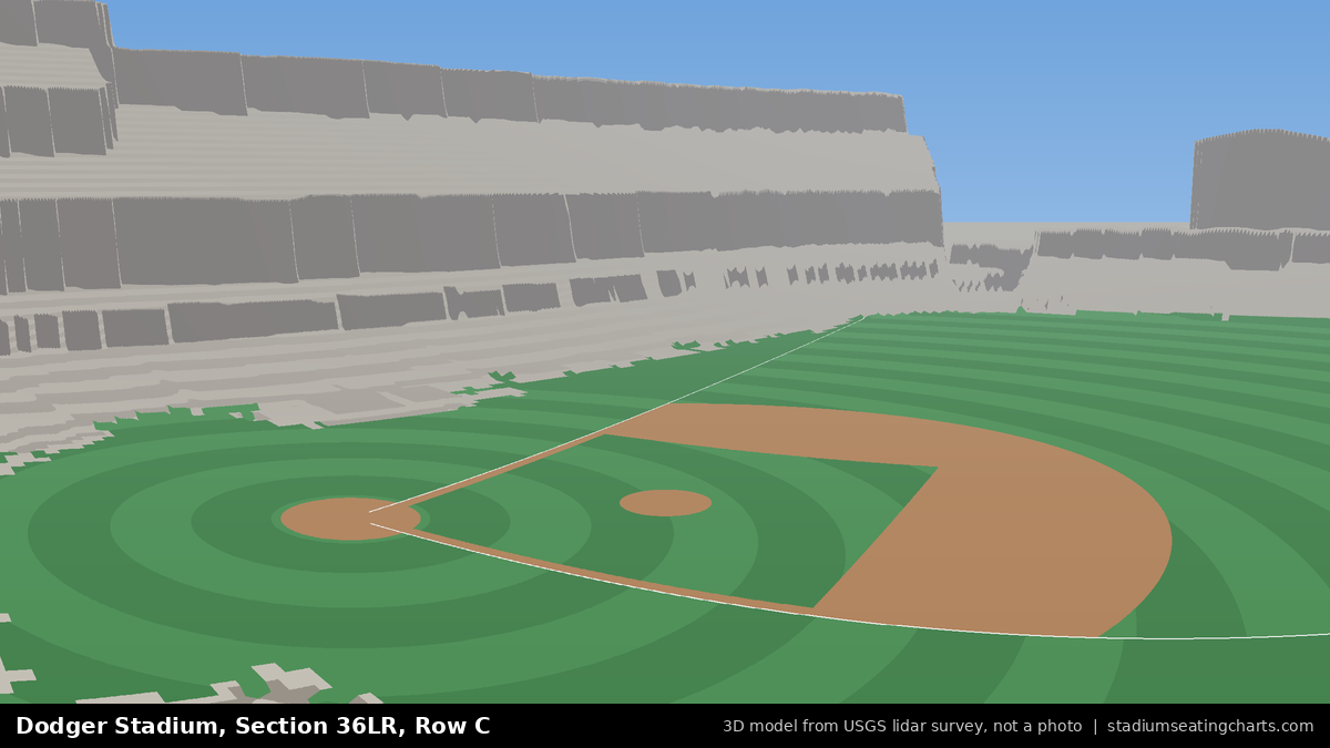 View from Dodger Stadium Section 36LR, Row C, looking toward the pitcher's mound
