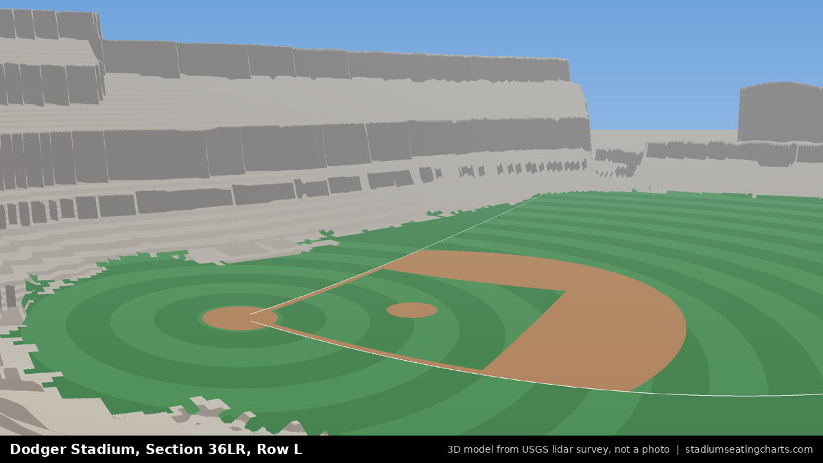 View from Dodger Stadium Section 36LR, Row L, looking toward the pitcher's mound