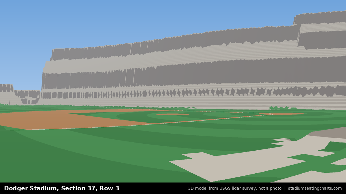 View from Dodger Stadium Section 37, Row 3, looking toward the pitcher's mound