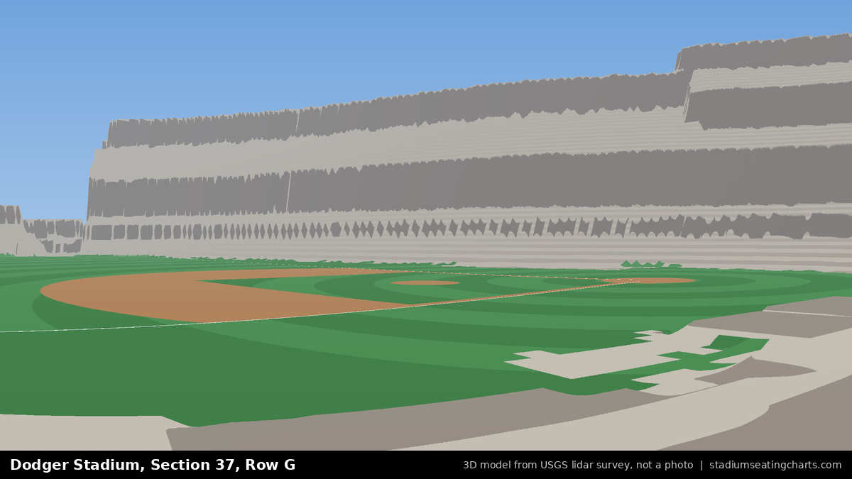View from Dodger Stadium Section 37, Row G, looking toward the pitcher's mound