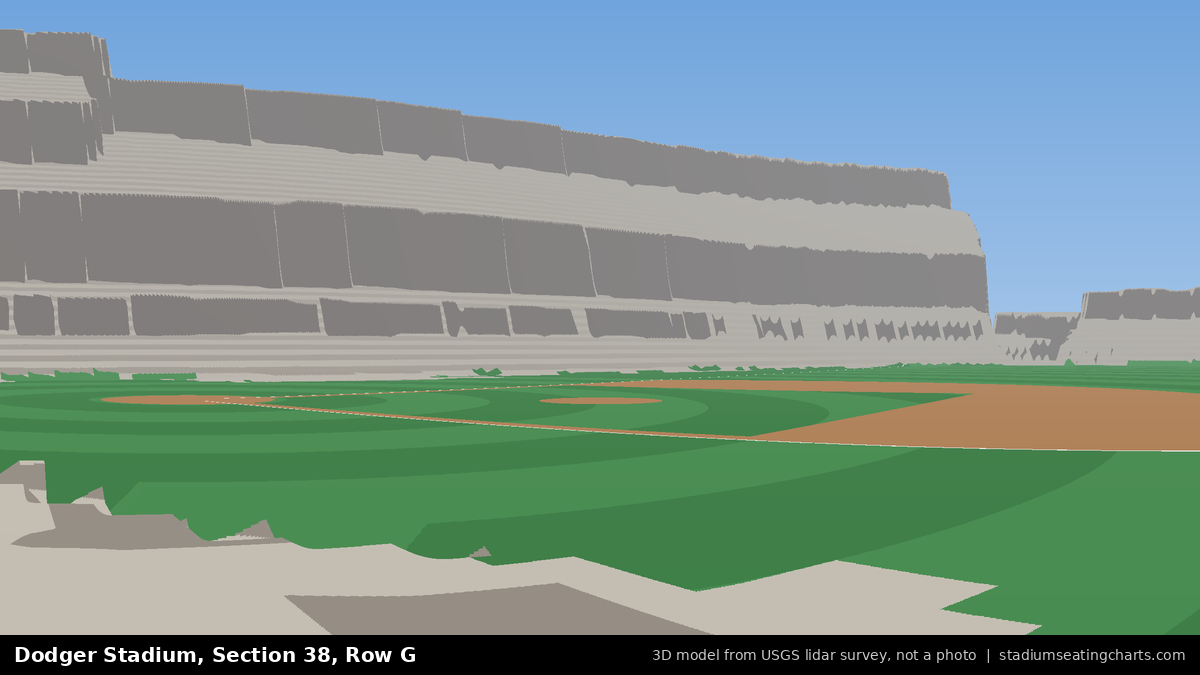View from Dodger Stadium Section 38, Row G, looking toward the pitcher's mound