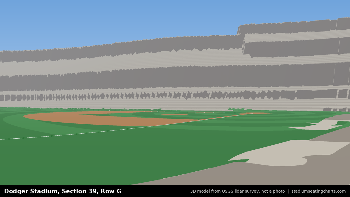 View from Dodger Stadium Section 39, Row G, looking toward the pitcher's mound
