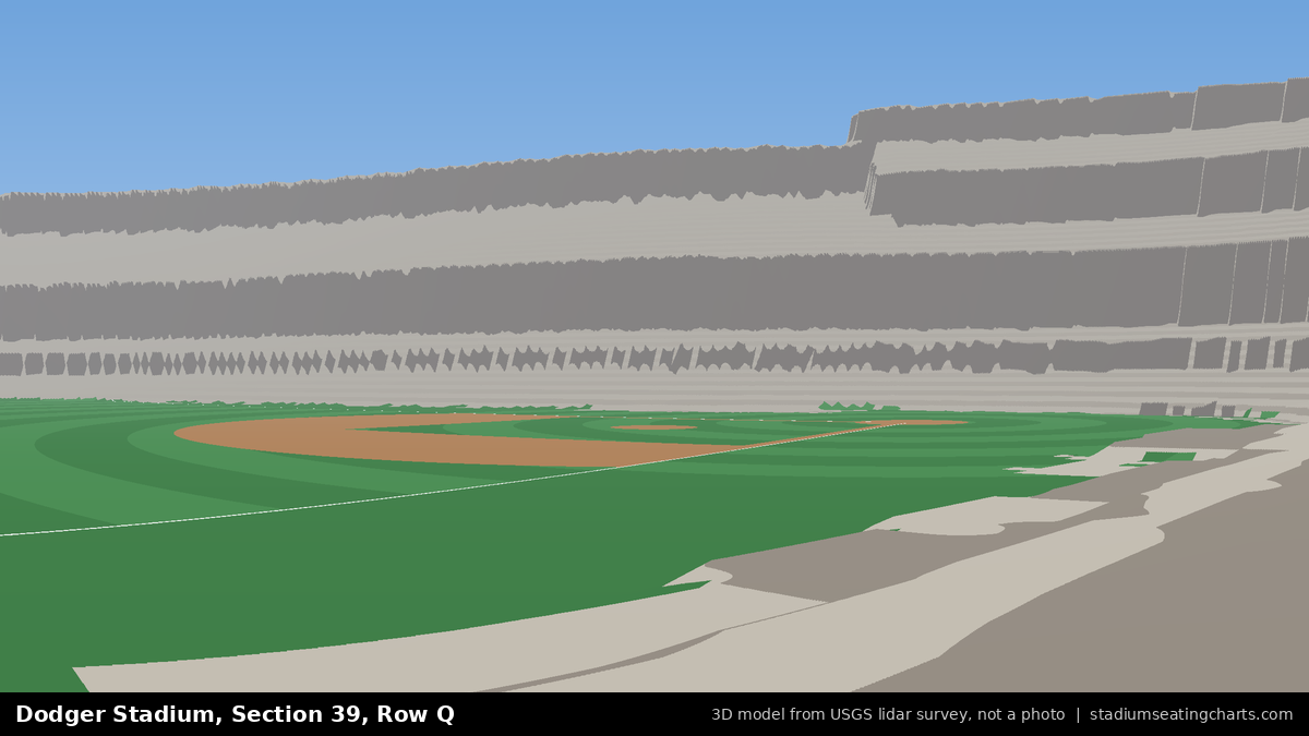 View from Dodger Stadium Section 39, Row Q, looking toward the pitcher's mound