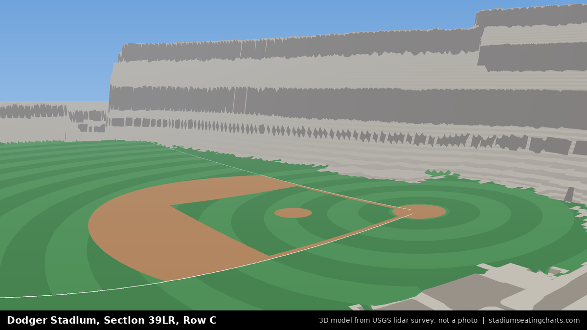 View from Dodger Stadium Section 39LR, Row C, looking toward the pitcher's mound
