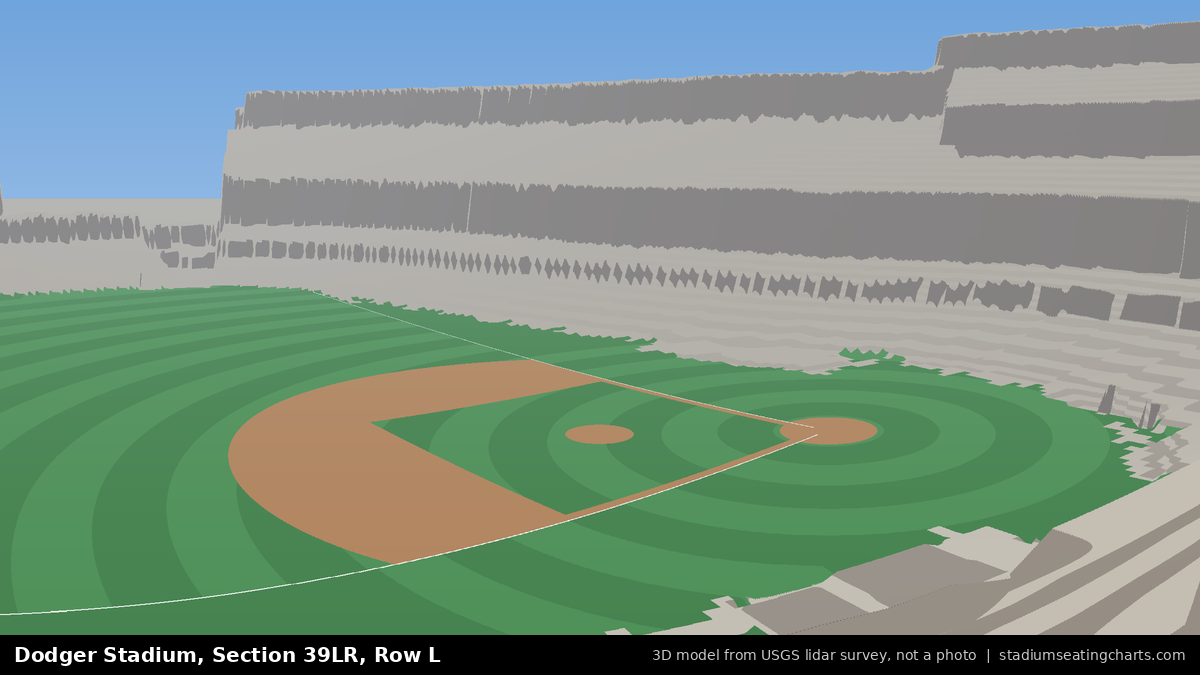 View from Dodger Stadium Section 39LR, Row L, looking toward the pitcher's mound