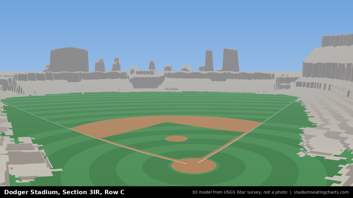 View from Dodger Stadium Section 3IR, Row C, looking toward the pitcher's mound