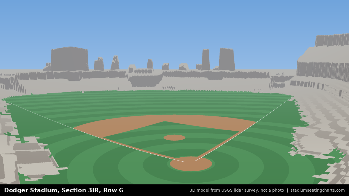 View from Dodger Stadium Section 3IR, Row G, looking toward the pitcher's mound