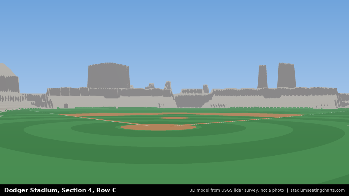 View from Dodger Stadium Section 4, Row C, looking toward the pitcher's mound