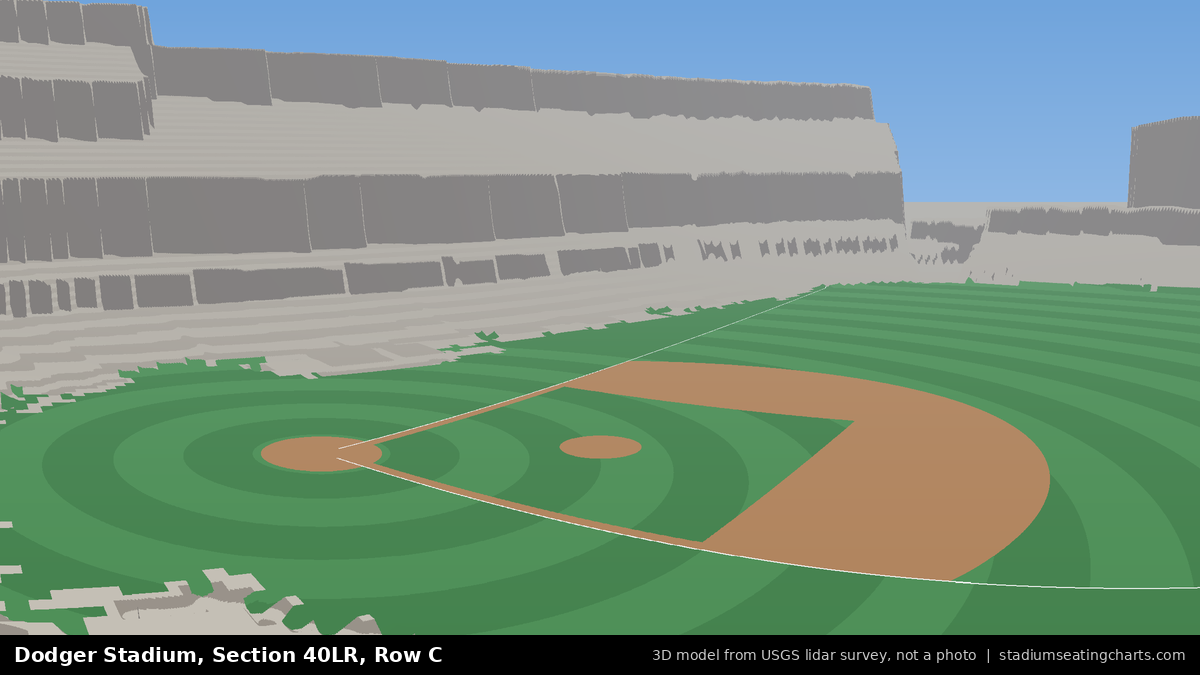 View from Dodger Stadium Section 40LR, Row C, looking toward the pitcher's mound