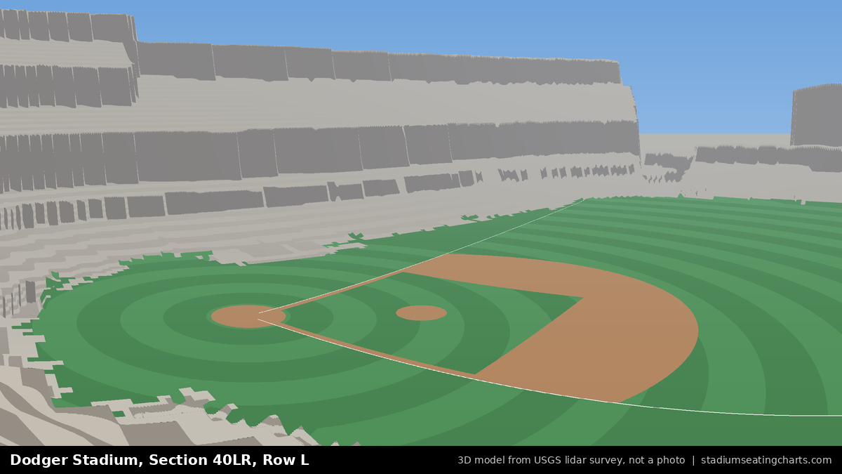View from Dodger Stadium Section 40LR, Row L, looking toward the pitcher's mound