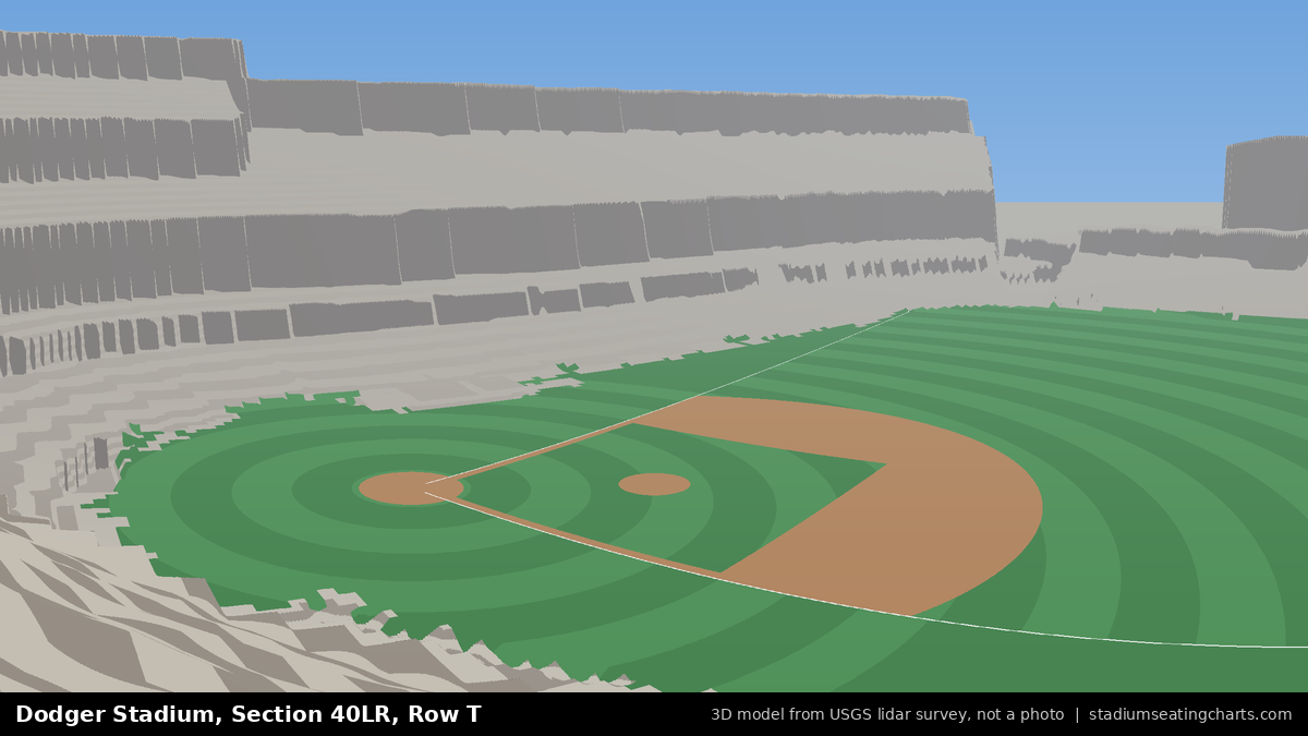 View from Dodger Stadium Section 40LR, Row T, looking toward the pitcher's mound