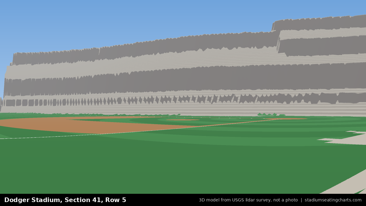 View from Dodger Stadium Section 41, Row 5, looking toward the pitcher's mound