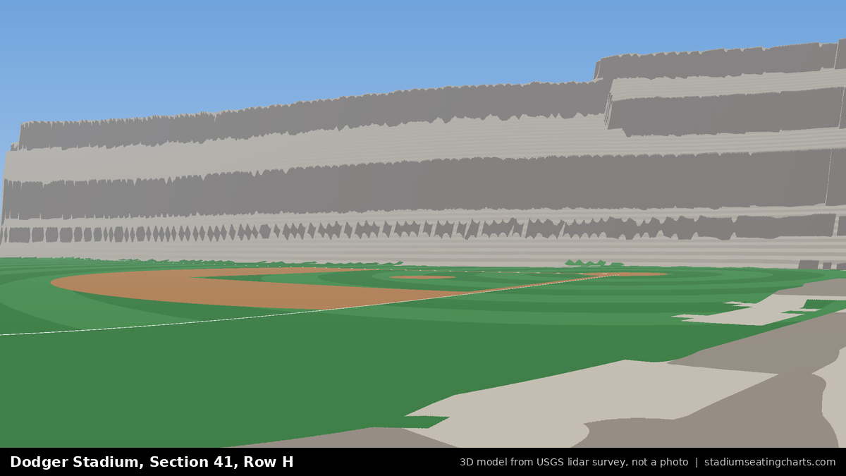 View from Dodger Stadium Section 41, Row H, looking toward the pitcher's mound