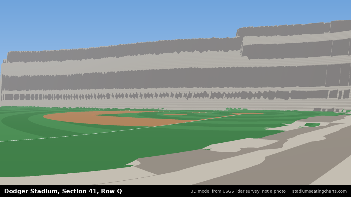 View from Dodger Stadium Section 41, Row Q, looking toward the pitcher's mound