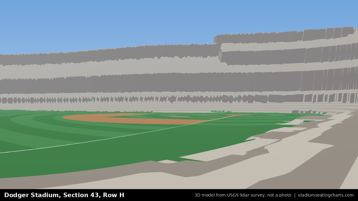 View from Dodger Stadium Section 43, Row H, looking toward the pitcher's mound