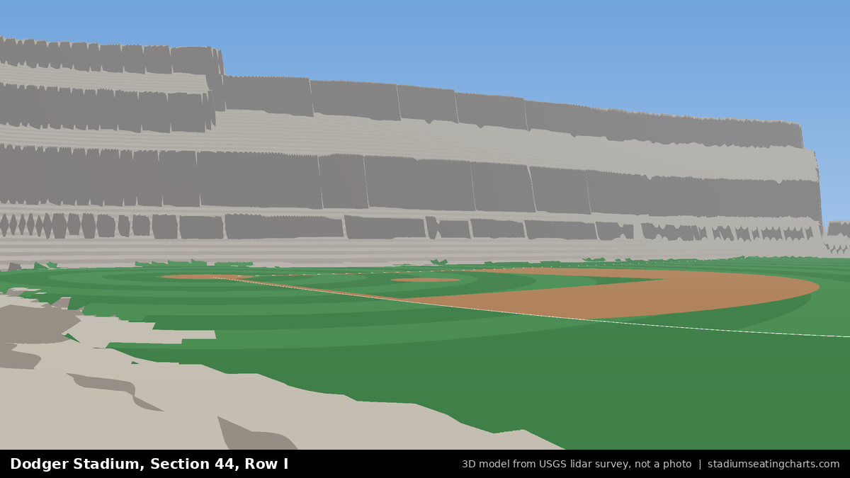 View from Dodger Stadium Section 44, Row I, looking toward the pitcher's mound