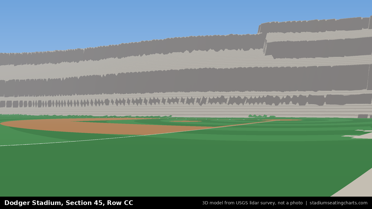 View from Dodger Stadium Section 45, Row CC, looking toward the pitcher's mound