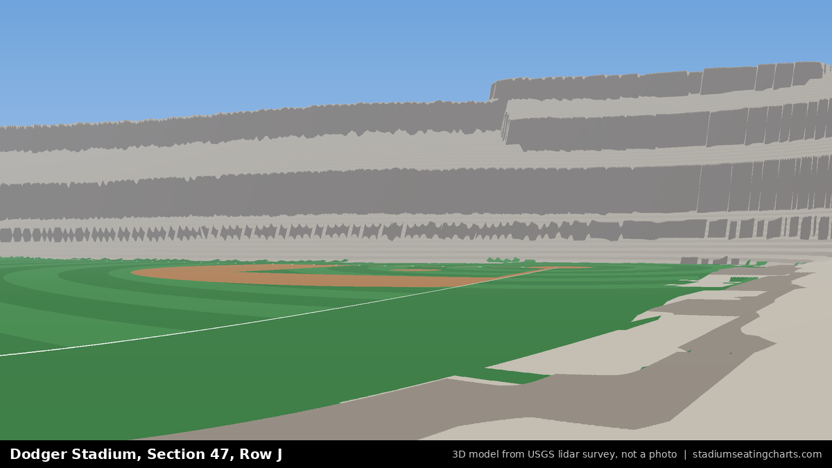 View from Dodger Stadium Section 47, Row J, looking toward the pitcher's mound