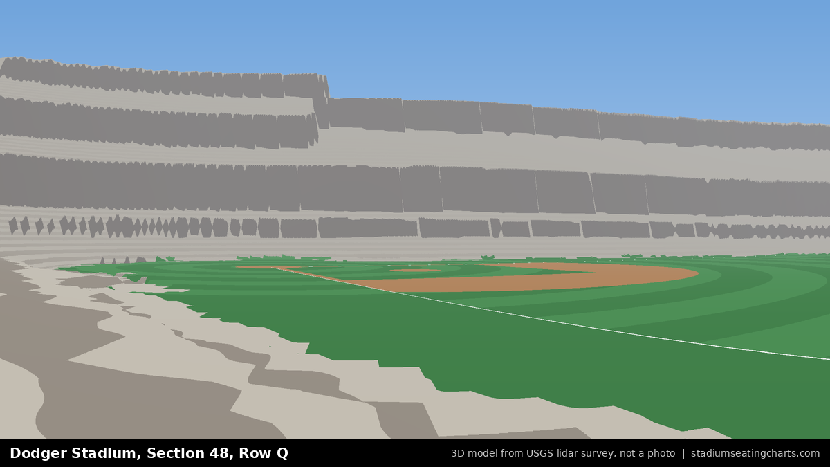 View from Dodger Stadium Section 48, Row Q, looking toward the pitcher's mound