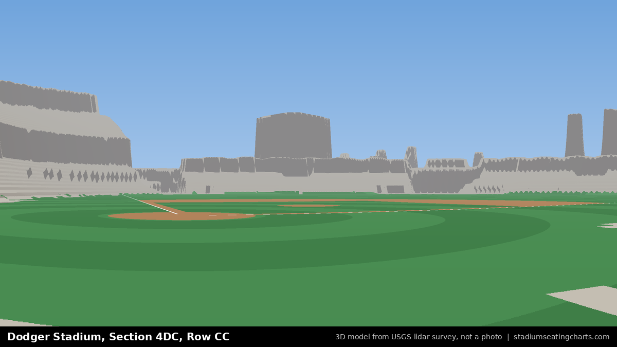 View from Dodger Stadium Section 4DC, Row CC, looking toward the pitcher's mound