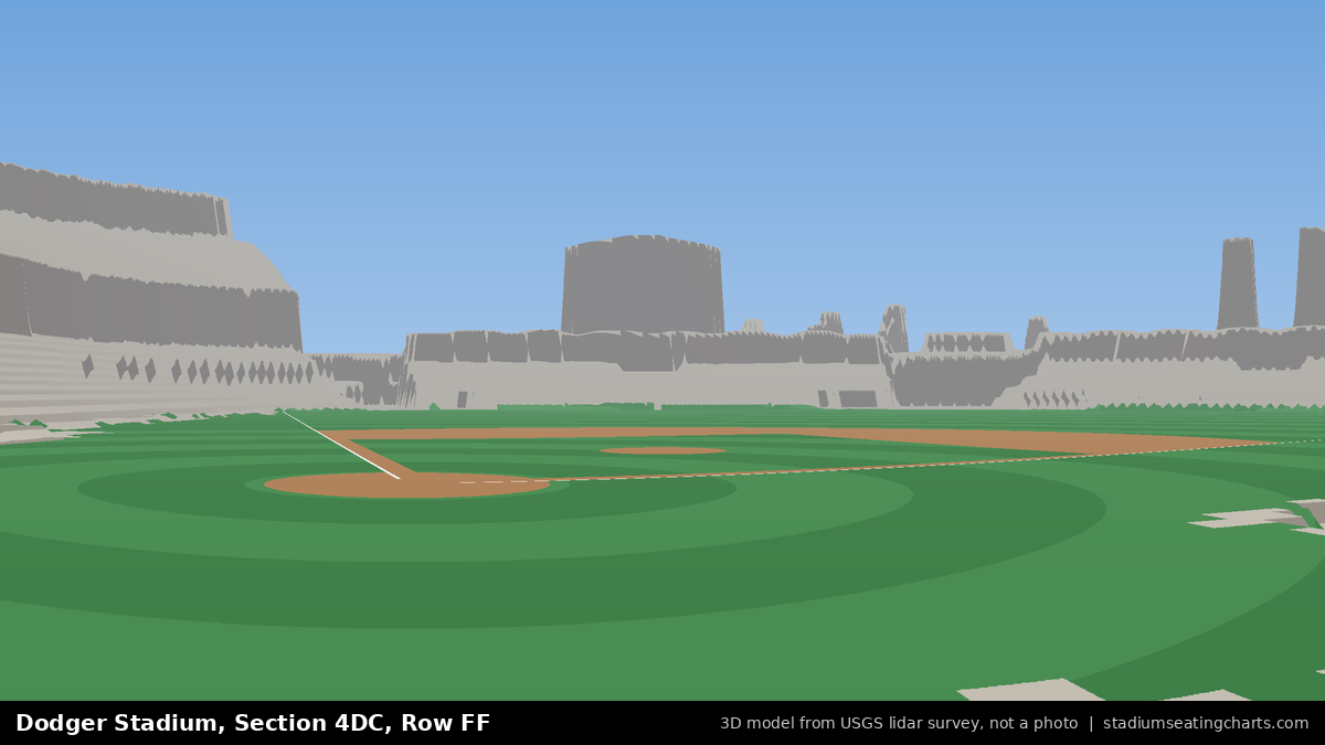 View from Dodger Stadium Section 4DC, Row FF, looking toward the pitcher's mound