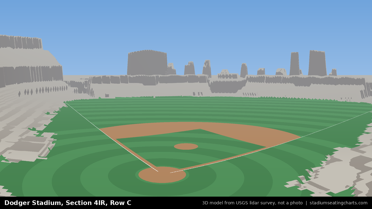 View from Dodger Stadium Section 4IR, Row C, looking toward the pitcher's mound