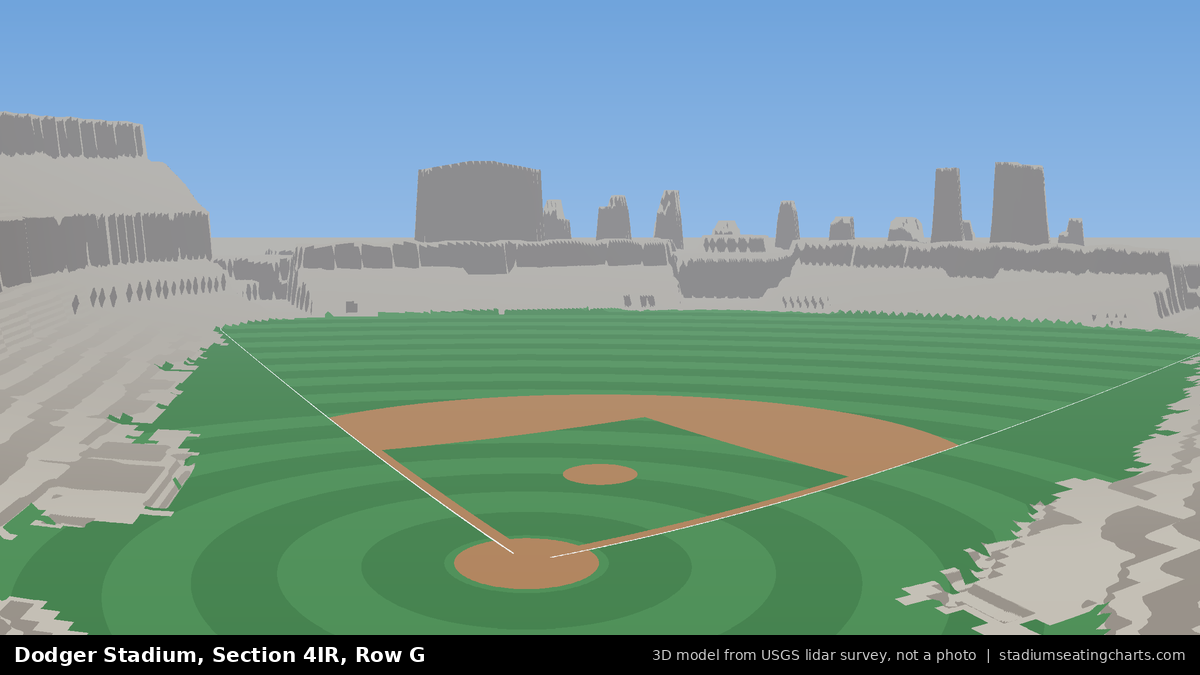 View from Dodger Stadium Section 4IR, Row G, looking toward the pitcher's mound