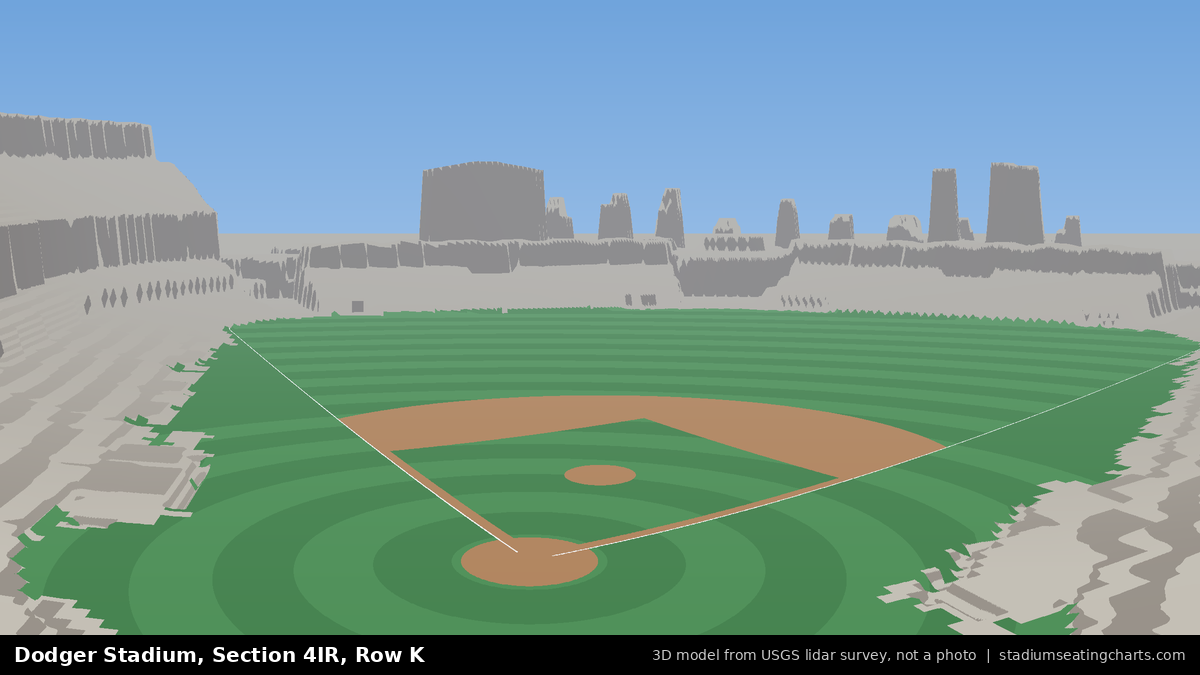 View from Dodger Stadium Section 4IR, Row K, looking toward the pitcher's mound