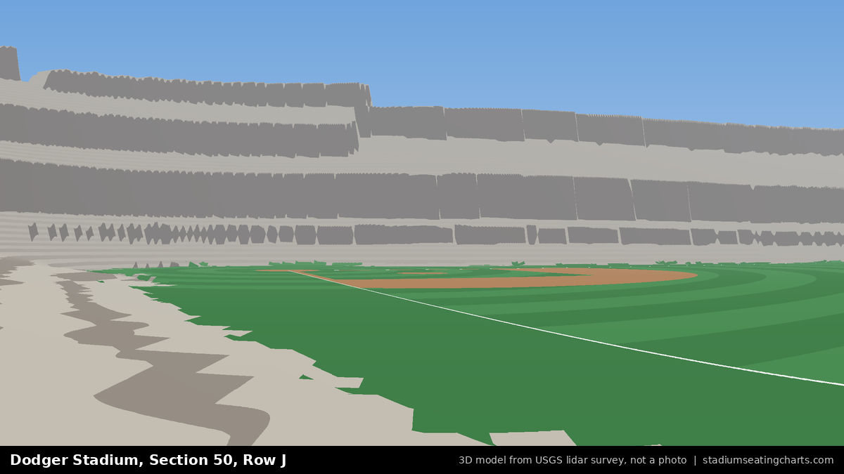 View from Dodger Stadium Section 50, Row J, looking toward the pitcher's mound