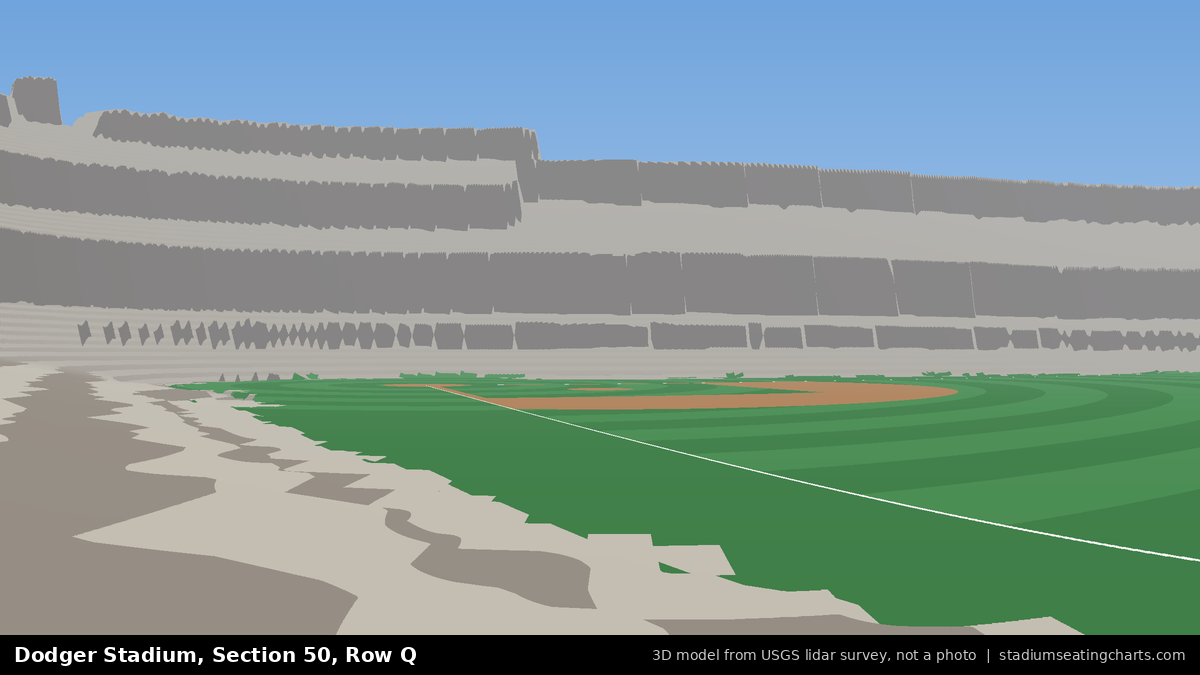 View from Dodger Stadium Section 50, Row Q, looking toward the pitcher's mound