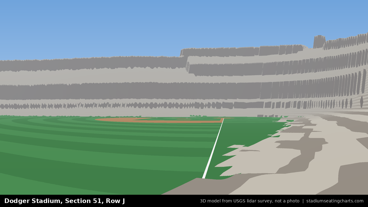 View from Dodger Stadium Section 51, Row J, looking toward the pitcher's mound