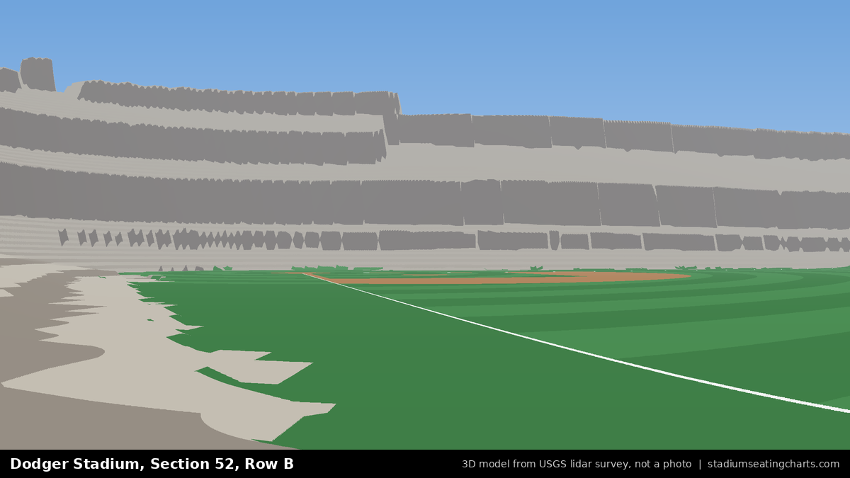 View from Dodger Stadium Section 52, Row B, looking toward the pitcher's mound