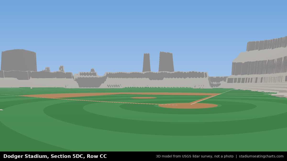 View from Dodger Stadium Section 5DC, Row CC, looking toward the pitcher's mound