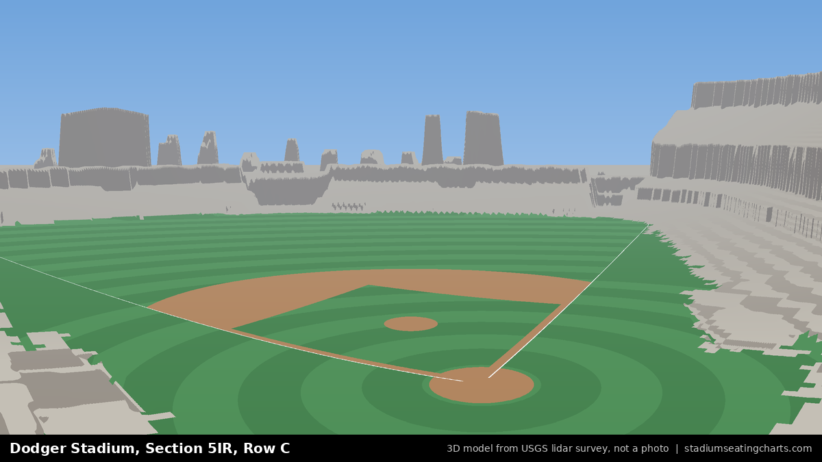 View from Dodger Stadium Section 5IR, Row C, looking toward the pitcher's mound