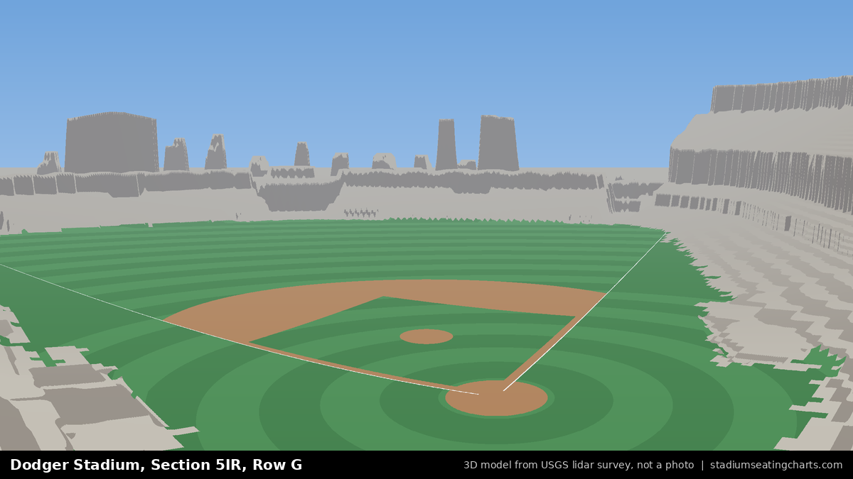 View from Dodger Stadium Section 5IR, Row G, looking toward the pitcher's mound