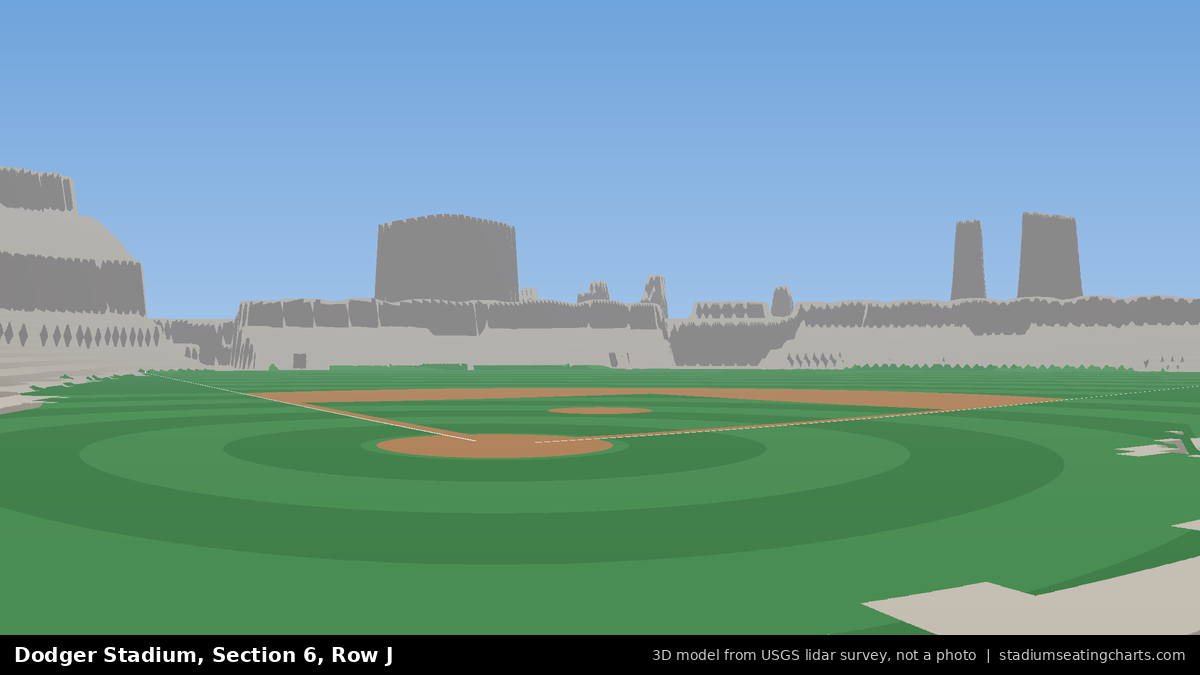 View from Dodger Stadium Section 6, Row J, looking toward the pitcher's mound