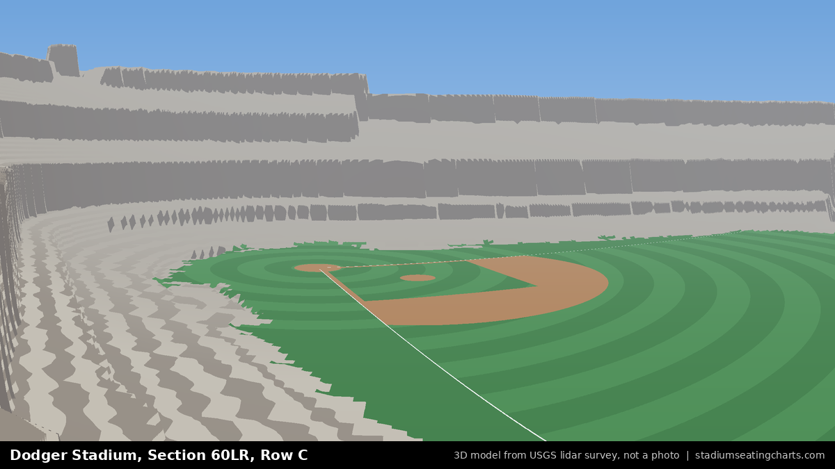 View from Dodger Stadium Section 60LR, Row C, looking toward the pitcher's mound