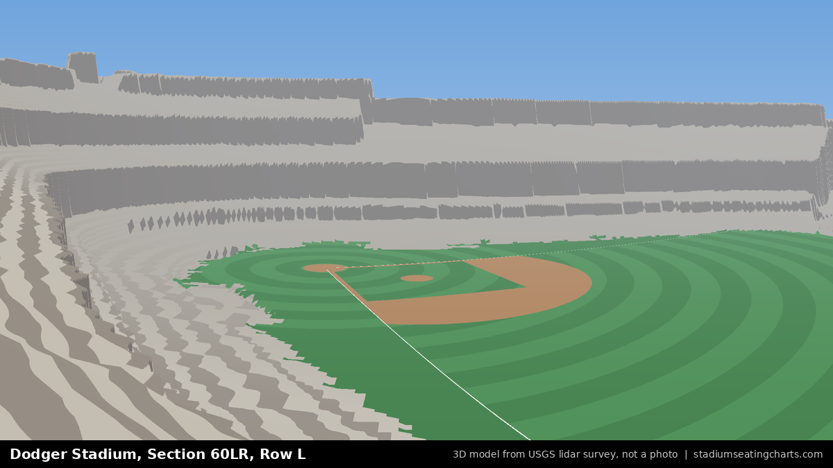 View from Dodger Stadium Section 60LR, Row L, looking toward the pitcher's mound