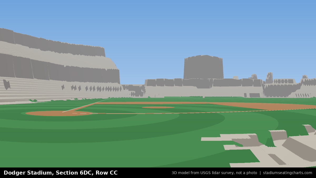 View from Dodger Stadium Section 6DC, Row CC, looking toward the pitcher's mound