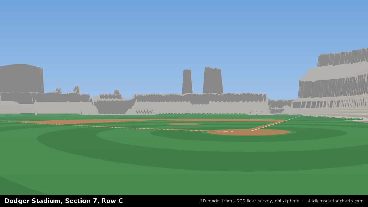 View from Dodger Stadium Section 7, Row C, looking toward the pitcher's mound
