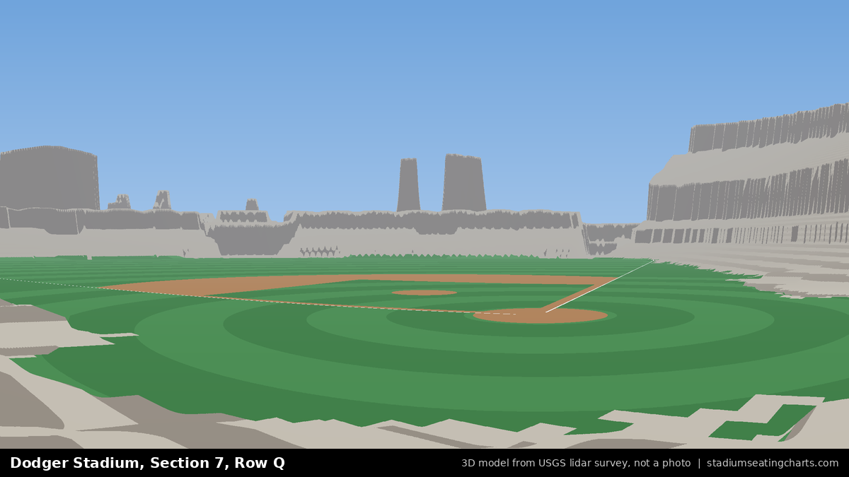 View from Dodger Stadium Section 7, Row Q, looking toward the pitcher's mound