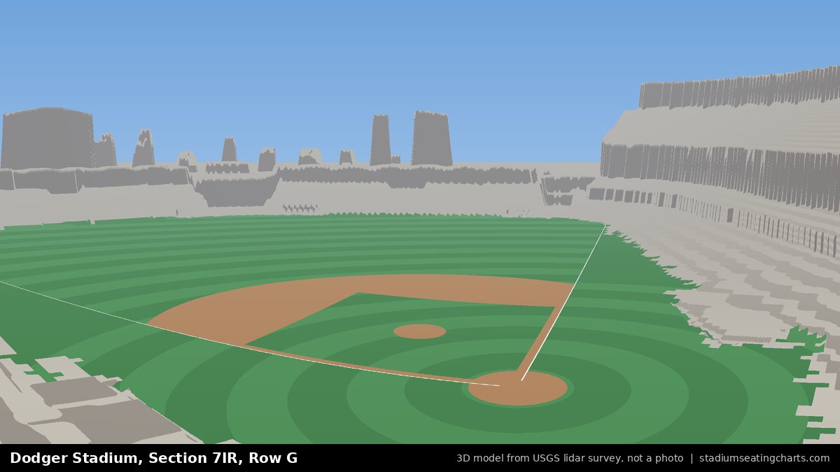 View from Dodger Stadium Section 7IR, Row G, looking toward the pitcher's mound