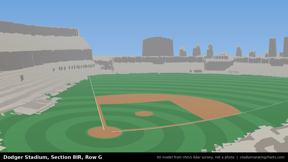 View from Dodger Stadium Section 8IR, Row G, looking toward the pitcher's mound