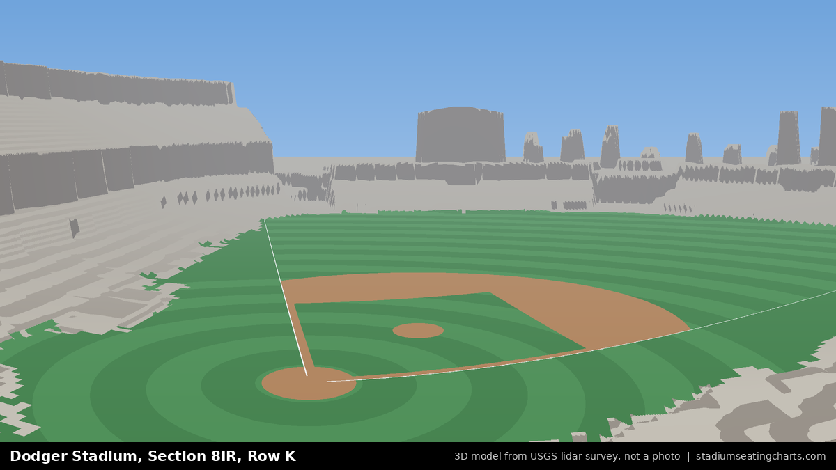 View from Dodger Stadium Section 8IR, Row K, looking toward the pitcher's mound