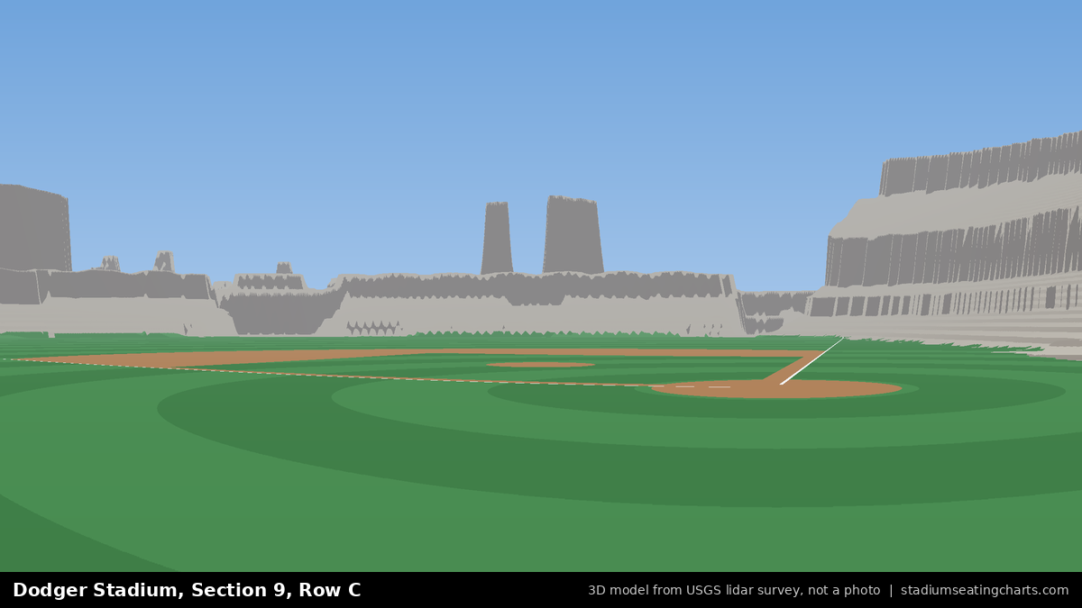 View from Dodger Stadium Section 9, Row C, looking toward the pitcher's mound