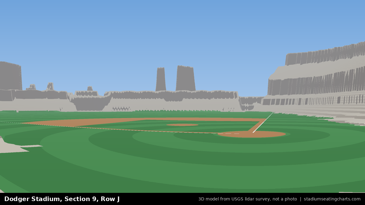 View from Dodger Stadium Section 9, Row J, looking toward the pitcher's mound